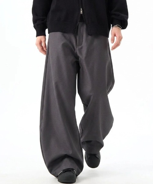 WYZ wear(ダブリューワイジィーウェア)の「ワイドバギースラックスパンツ/ユニセックス(スラックス・メンズ・ブラック/グレー・XL/L/M)」の13枚目の写真
