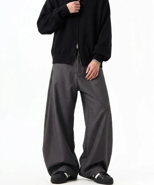 WYZ wear(ダブリューワイジィーウェア)の「ワイドバギースラックスパンツ/ユニセックス(スラックス・メンズ・ブラック/グレー・XL/L/M)」の14枚目の写真