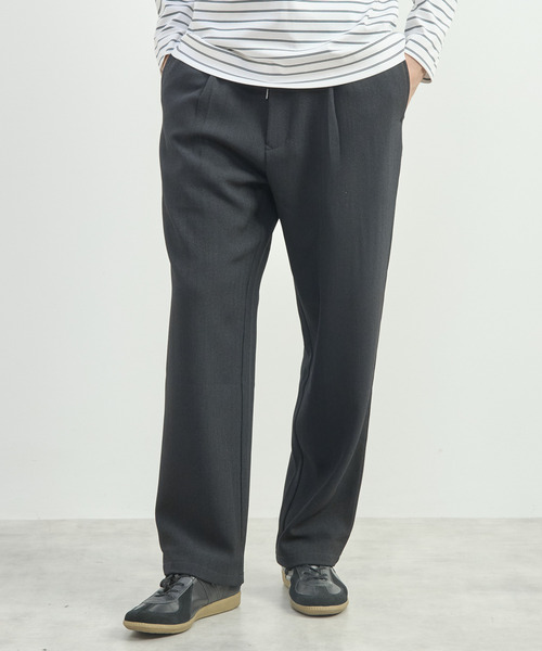 MEN'S MELROSE(メンズメルローズ)の「三杢ヘリンボーンワイドパンツ | ストレッチ / 防シワ(スラックス・メンズ・ブラック/ベージュ・4/3/2)」の16枚目の写真