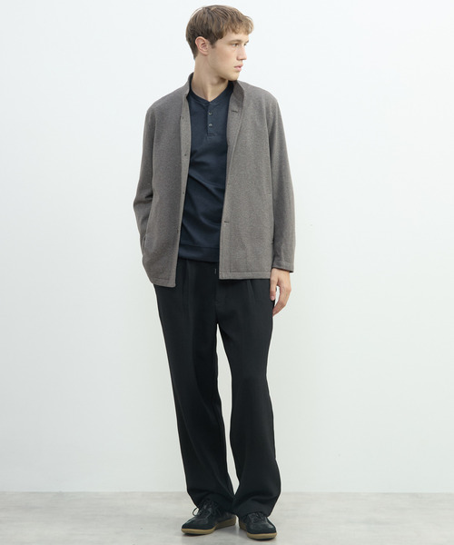 MEN'S MELROSE(メンズメルローズ)の「三杢ヘリンボーンワイドパンツ | ストレッチ / 防シワ(スラックス・メンズ・ブラック/ベージュ・4/3/2)」の20枚目の写真