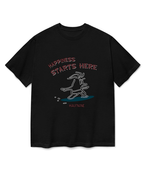 HALFNINE(ハーフナイン)の「ハピネス 半袖Tシャツ F05BRD_HBX11044(Tシャツ/カットソー・メンズ・グレー系その他/ブラック/ブルー/ホワイト・L/M/S/XL)」の3枚目の写真