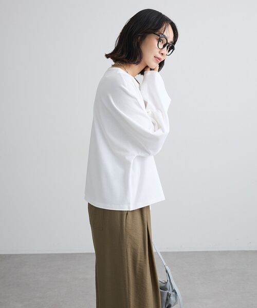 Green Parks(グリーンパークス)の「刺しゅう入りドルマンロンTEE(Tシャツ/カットソー・レディース・ブラウン/オフホワイト/サックスブルー/杢グレー・FREE)」の10枚目の写真