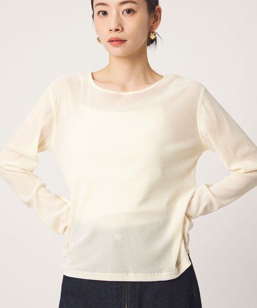 CITEN(シテン)の「<CITEN>シアーフロッキートップ(Tシャツ/カットソー・レディース・オフホワイト/ライトブルー/ダークグレー・FREE)」の1枚目の写真