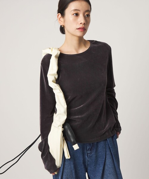 CITEN(シテン)の「<CITEN>シアーフロッキートップ(Tシャツ/カットソー・レディース・オフホワイト/ライトブルー/ダークグレー・FREE)」の2枚目の写真