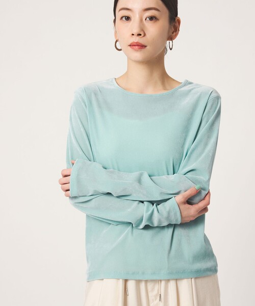 CITEN(シテン)の「<CITEN>シアーフロッキートップ(Tシャツ/カットソー・レディース・オフホワイト/ライトブルー/ダークグレー・FREE)」の3枚目の写真