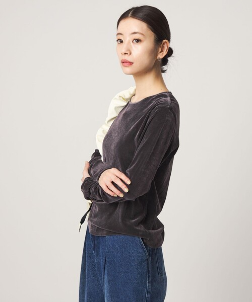CITEN(シテン)の「<CITEN>シアーフロッキートップ(Tシャツ/カットソー・レディース・オフホワイト/ライトブルー/ダークグレー・FREE)」の6枚目の写真