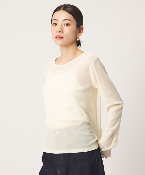 CITEN(シテン)の「<CITEN>シアーフロッキートップ(Tシャツ/カットソー・レディース・オフホワイト/ライトブルー/ダークグレー・FREE)」の11枚目の写真