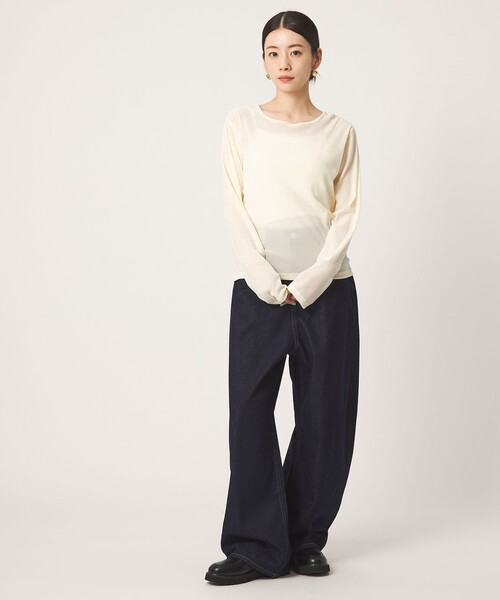 CITEN(シテン)の「<CITEN>シアーフロッキートップ(Tシャツ/カットソー・レディース・オフホワイト/ライトブルー/ダークグレー・FREE)」の12枚目の写真