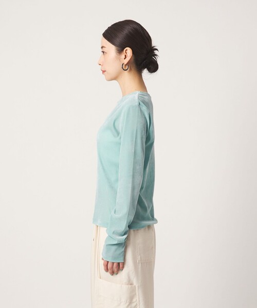 CITEN(シテン)の「<CITEN>シアーフロッキートップ(Tシャツ/カットソー・レディース・オフホワイト/ライトブルー/ダークグレー・FREE)」の16枚目の写真