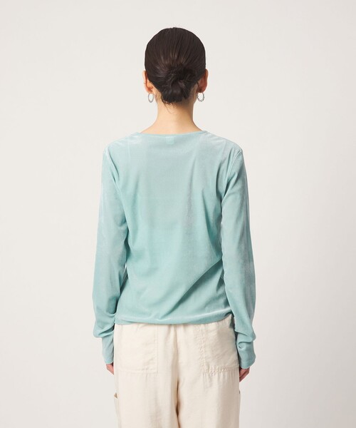 CITEN(シテン)の「<CITEN>シアーフロッキートップ(Tシャツ/カットソー・レディース・オフホワイト/ライトブルー/ダークグレー・FREE)」の4枚目の写真