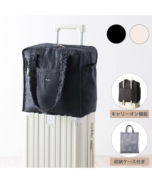Francfranc(フランフラン)の「クラシックフラワー トラベルバッグ S ダークグレー 撥水加工 キャリーオン 旅行 トラベル(トートバッグ・レディース・ダークグレー・FREE)」の1枚目の写真