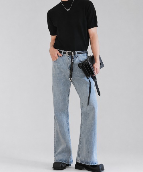 Otte(オッテ)の「コリアンブルーフレアデニム(デニムパンツ・メンズ・ブルー・SMALL/MEDIUM)」の3枚目の写真