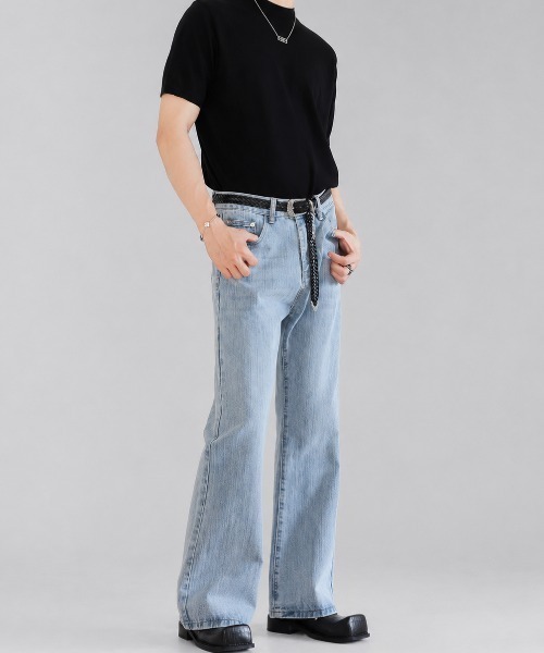 Otte(オッテ)の「コリアンブルーフレアデニム(デニムパンツ・メンズ・ブルー・SMALL/MEDIUM)」の4枚目の写真