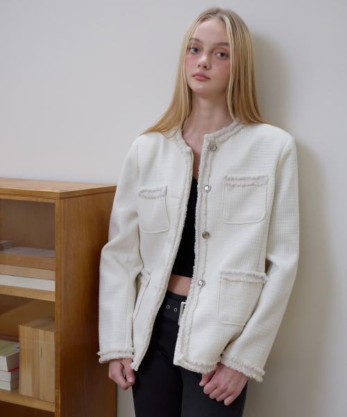 ROSEFRANTZ（ロゼフランツ）の「Fringe Pocket Tweed Jacket [Ivory]（その他アウター・レディース・アイボリー・OS）」の11枚目の写真