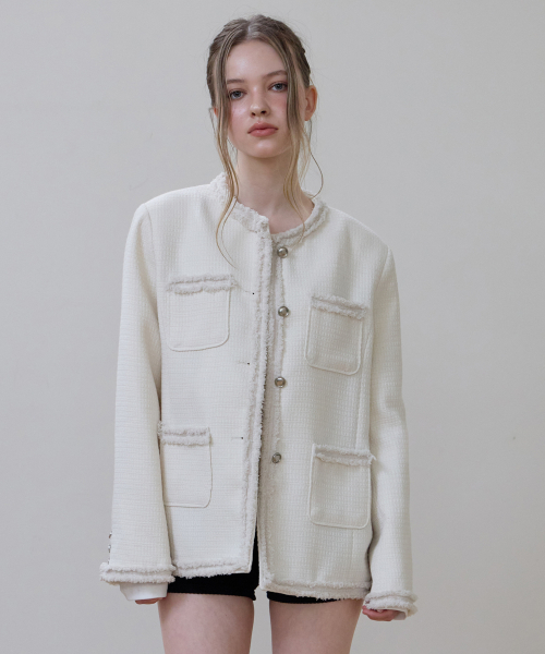 ROSEFRANTZ（ロゼフランツ）の「Fringe Pocket Tweed Jacket [Ivory]（その他アウター・レディース・アイボリー・OS）」の16枚目の写真