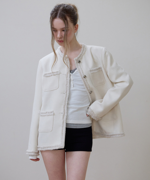 ROSEFRANTZ（ロゼフランツ）の「Fringe Pocket Tweed Jacket [Ivory]（その他アウター・レディース・アイボリー・OS）」の18枚目の写真