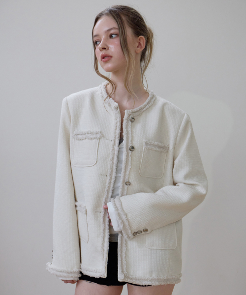 ROSEFRANTZ（ロゼフランツ）の「Fringe Pocket Tweed Jacket [Ivory]（その他アウター・レディース・アイボリー・OS）」の19枚目の写真