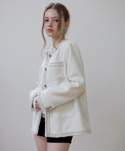 ROSEFRANTZ（ロゼフランツ）の「Fringe Pocket Tweed Jacket [Ivory]（その他アウター・レディース・アイボリー・OS）」の20枚目の写真