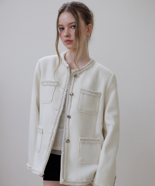 ROSEFRANTZ（ロゼフランツ）の「Fringe Pocket Tweed Jacket [Ivory]（その他アウター・レディース・アイボリー・OS）」の22枚目の写真