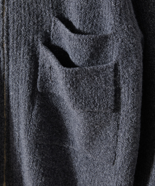 HORLISUN（ホーリーサン）の「Forshey Boucle Zip Up Knit Cardigan Charcoal Gray（カーディガン/ボレロ・メンズ・その他・MEDIUM/LARGE）」の5枚目の写真