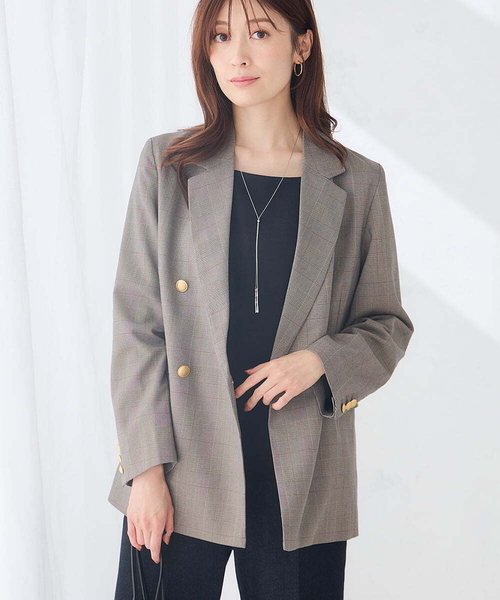 a.v.v(アーヴェヴェ)の「Wブレストジャケット(その他アウター・レディース・ネイビー/ブラウン・36/38/40)」の2枚目の写真