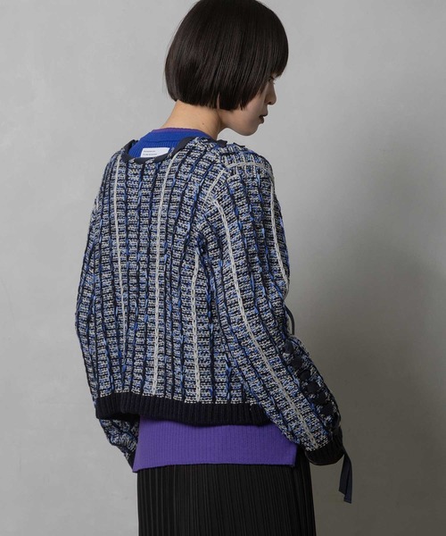 MARECHAL TERRE(マルシャルテル)の「ツィードニットカーディガン(カーディガン/ボレロ・レディース・ブラック/ネイビー/ブルー/ラベンダー・MEDIUM)」の21枚目の写真
