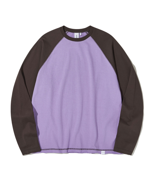 URBANDTYPE(アーバンディタイプ)の「ローエッジ ラグラン ロングスリーブ Tシャツ_パープル(Tシャツ/カットソー・レディース・その他・SMALL/MEDIUM/X-LARGE/LARGE)」の1枚目の写真