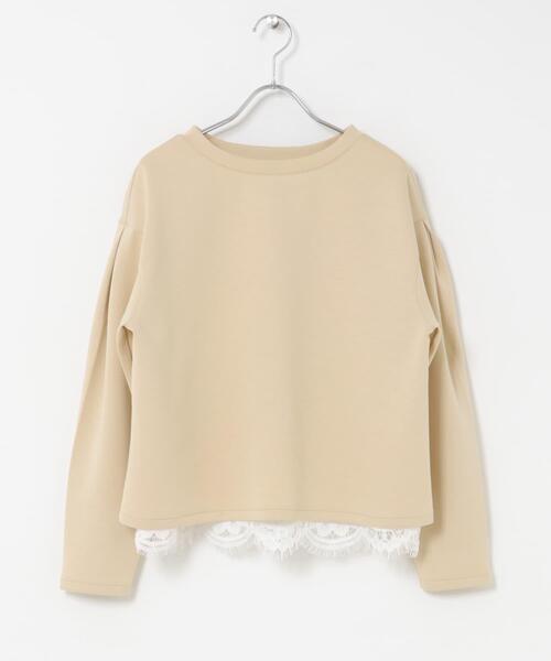 URBAN RESEARCH ROSSO WOMEN（アーバンリサーチ　ロッソ）の「『WEB限定』レースドッキングスウェット（スウェット・レディース・チャコールグレー/ベージュ系その他/ブラウン・FREE）」の16枚目の写真