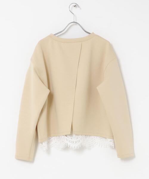 URBAN RESEARCH ROSSO WOMEN（アーバンリサーチ　ロッソ）の「『WEB限定』レースドッキングスウェット（スウェット・レディース・チャコールグレー/ベージュ系その他/ブラウン・FREE）」の9枚目の写真