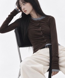 STUDIOUS | 【STUDIOUS/ステュディオス】2Piece Layered Rib Top/2ピースレイヤードトップ/ウォッシャブル/取り外し可/肌触り(アンサンブル)