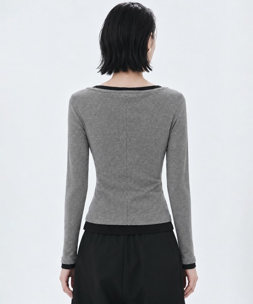 STUDIOUS(ステュディオス)の「【STUDIOUS/ステュディオス】2Piece Layered Rib Top/2ピースレイヤードトップ/ウォッシャブル/取り外し可/肌触り(アンサンブル・レディース・ブラウン/グレー/ネイビー・FREE)」の10枚目の写真