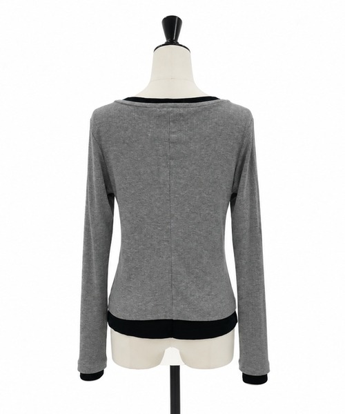 STUDIOUS(ステュディオス)の「【STUDIOUS/ステュディオス】2Piece Layered Rib Top/2ピースレイヤードトップ/ウォッシャブル/取り外し可/肌触り(アンサンブル・レディース・ブラウン/グレー/ネイビー・FREE)」の7枚目の写真