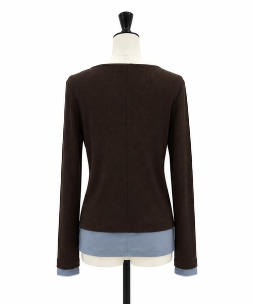 STUDIOUS(ステュディオス)の「【STUDIOUS/ステュディオス】2Piece Layered Rib Top/2ピースレイヤードトップ/ウォッシャブル/取り外し可/肌触り(アンサンブル・レディース・ブラウン/グレー/ネイビー・FREE)」の5枚目の写真
