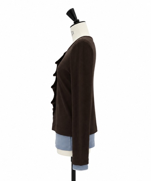 STUDIOUS(ステュディオス)の「【STUDIOUS/ステュディオス】2Piece Layered Rib Top/2ピースレイヤードトップ/ウォッシャブル/取り外し可/肌触り(アンサンブル・レディース・ブラウン/グレー/ネイビー・FREE)」の6枚目の写真