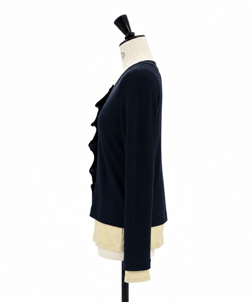 STUDIOUS(ステュディオス)の「【STUDIOUS/ステュディオス】2Piece Layered Rib Top/2ピースレイヤードトップ/ウォッシャブル/取り外し可/肌触り(アンサンブル・レディース・ブラウン/グレー/ネイビー・FREE)」の4枚目の写真