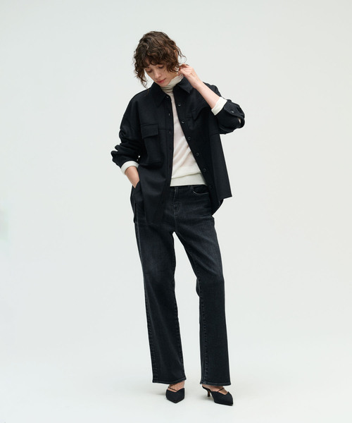 N.O.R.C(ノーク)の「【スムースミルドウール】シャツジャケット(その他アウター・レディース・キャメル/ブラック・フリー)」の11枚目の写真