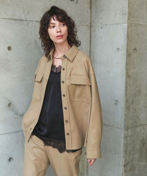 N.O.R.C(ノーク)の「【スムースミルドウール】シャツジャケット(その他アウター・レディース・キャメル/ブラック・フリー)」の20枚目の写真