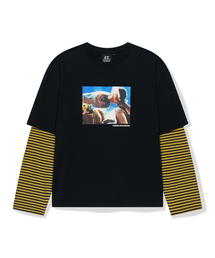 WKNDRS（ウィーキャンドース）の「WKNDRS x E.T. レイヤードTシャツ（ブラック）（Tシャツ/カットソー）」