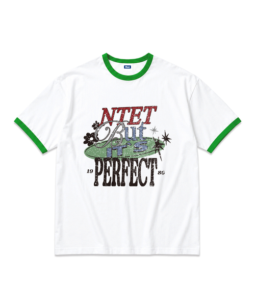 NTET（エンティーイーティー）の「its perfect overfit ringer t-shirt (3color)（Tシャツ/カットソー・メンズ・ホワイト/ネイビー/グリーン・SMALL/MEDIUM/LARGE/X-LARGE）」の2枚目の写真