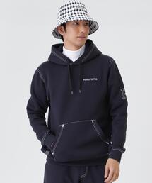 PEARLY GATES（パーリーゲイツ）の「【PEARLY GATES】Pe R変形ダンボールフーディプルオーバー (MENS)（スウェット）」