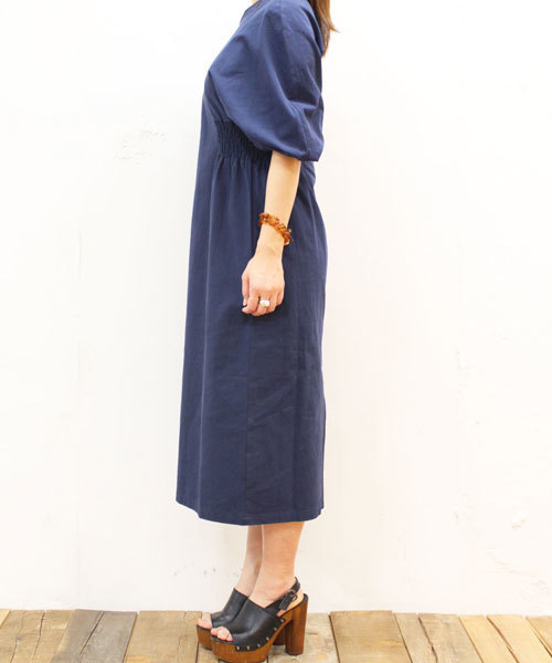 mystic（ミスティック）の「【moeka nozaki×mystic】袖ﾎﾞﾘｭｰﾑﾜﾝﾋﾟｰｽ（ワンピース・レディース・オフホワイト/ネイビー・ﾌﾘ-）」の10枚目の写真