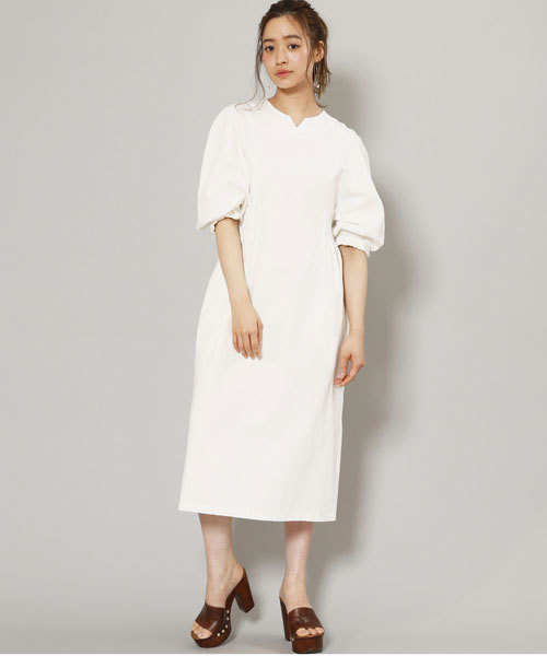 mystic（ミスティック）の「【moeka nozaki×mystic】袖ﾎﾞﾘｭｰﾑﾜﾝﾋﾟｰｽ（ワンピース・レディース・オフホワイト/ネイビー・ﾌﾘ-）」の15枚目の写真