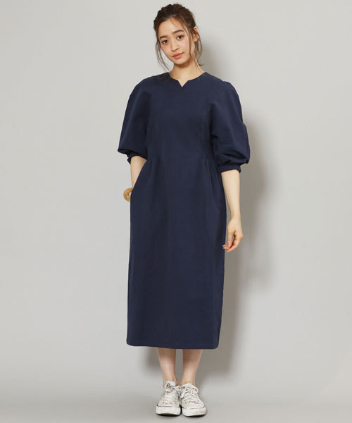 mystic（ミスティック）の「【moeka nozaki×mystic】袖ﾎﾞﾘｭｰﾑﾜﾝﾋﾟｰｽ（ワンピース・レディース・オフホワイト/ネイビー・ﾌﾘ-）」の14枚目の写真