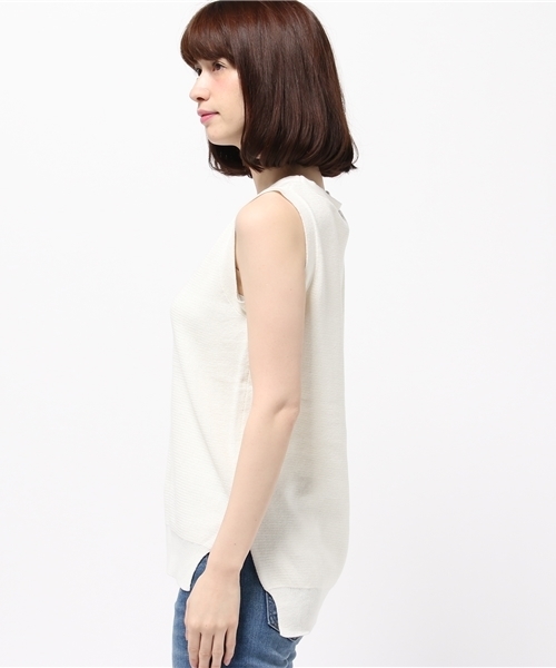 Heather（ヘザー）の「ミラノリブノースリニット  721259（ニット/セーター・レディース・ネイビー/オフホワイト/サックスブルー・FREE）」の5枚目の写真