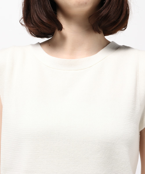 Heather（ヘザー）の「ミラノリブノースリニット  721259（ニット/セーター・レディース・ネイビー/オフホワイト/サックスブルー・FREE）」の7枚目の写真