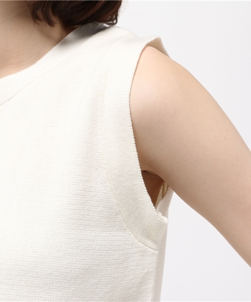 Heather（ヘザー）の「ミラノリブノースリニット  721259（ニット/セーター・レディース・ネイビー/オフホワイト/サックスブルー・FREE）」の8枚目の写真