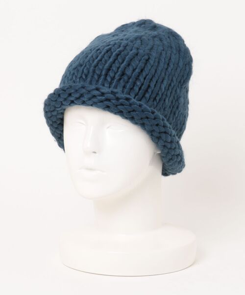 U.Q（ユウキュウ）の「ローゲージニット帽（ニットキャップ/ビーニー・レディース・ブラック/ホワイト/グレー/ブルー・FREE）」の4枚目の写真