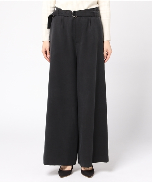 N.（N. Natural Beauty Basic）（エヌエヌナチュラルビューティーベーシック）の「ＡＹサッシュベルト付ワイドパンツ（その他パンツ・レディース・ブラック/ブラウン・MEDIUM）」の3枚目の写真