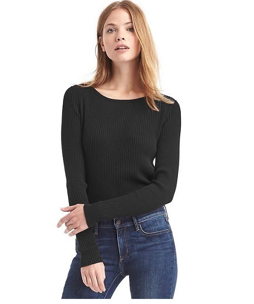 GAP(ギャップ)の「CREW NK RIB P/(ニット/セーター・レディース・ブラック/ブルー/ヘザ-グレー・S/XXS/L/M/XS)」の1枚目の写真