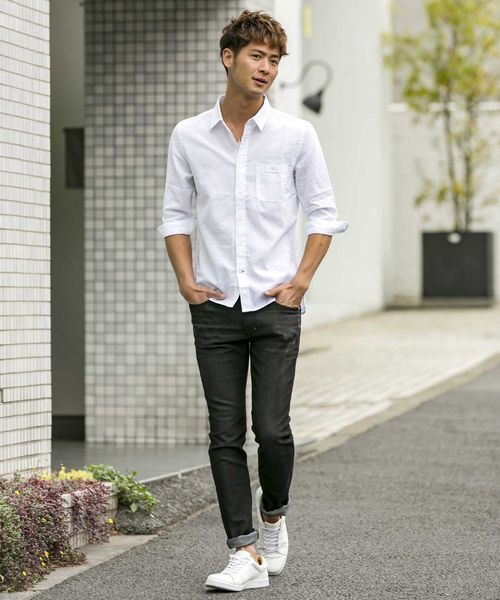 ADMIX/ATELIER SAB MEN（アドミックスアトリエサブメン）の「綿/麻７分袖シャツ（シャツ/ブラウス・メンズ・ターコイズブルー/ピンク/ワインレッド/ミント/ネイビー/ホワイト/ブラック/カーキ/サックスブルー/ダークグリーン/ロイヤルブルー/イエロー・50/52/48）」の15枚目の写真